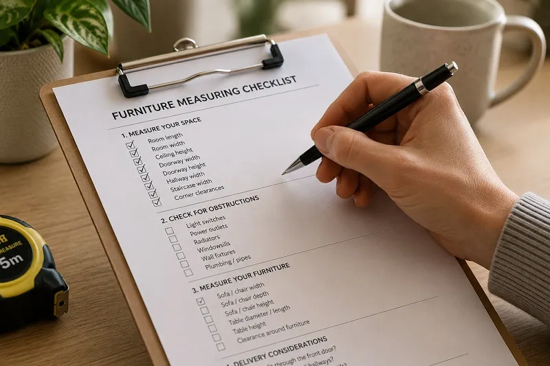 furniture measuring checklist before buying