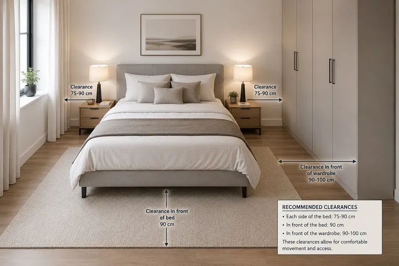 how to measure a bedroom for a bed and wardrobe
