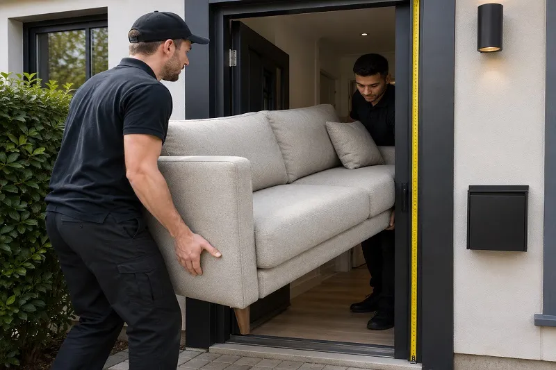 measuring front door width for furniture delivery